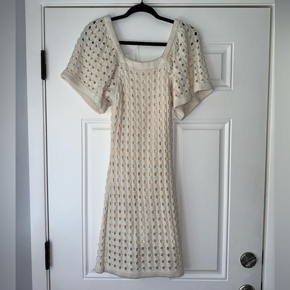 NWT‎ SABO SIZE M Dulce Knit Dress MINI CROCHET - Picture 4 of 6